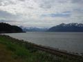The Alaska Railroad parallels the Seward Highway south of Anchorage