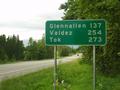 Mileage sign near Palmer